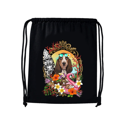 MYTi23 - Pets Heads Philosophy Gymbag Surfer Gymbag Basset Hundeshirt Hundefans