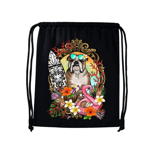 MYTi23 - Pets Heads Philosophy Gymbag Surfer Gymbag Englische Bulldogge Hundeshirt Hundefans