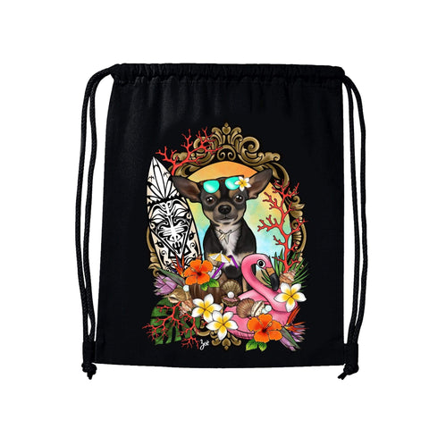 MYTi23 - Pets Heads Philosophy Gymbag Surfer Gymbag Kurzhaar Chihuahua Hundeshirt Hundefans