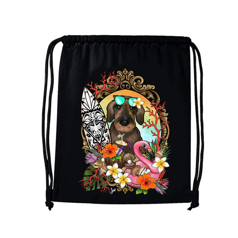 MYTi23 - Pets Heads Philosophy Gymbag Surfer Gymbag Rauhaardackel Hundeshirt Hundefans