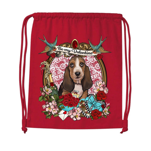 MYTi23 - Pets Heads Philosophy Gymbag Valentine Gymbag Basset Hundeshirt Hundefans