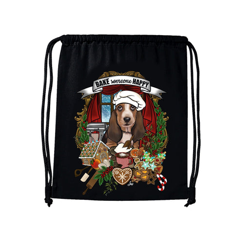 MYTi23 - Pets Heads Philosophy Gymbag Weihnachtsbäckerei Gymbag Basset Hundeshirt Hundefans