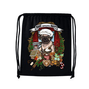 MYTi23 - Pets Heads Philosophy Gymbag Weihnachtsbäckerei Gymbag Mops Hundeshirt Hundefans