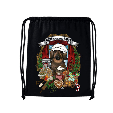 MYTi23 - Pets Heads Philosophy Gymbag Weihnachtsbäckerei Gymbag Rauhaardackel Hundeshirt Hundefans