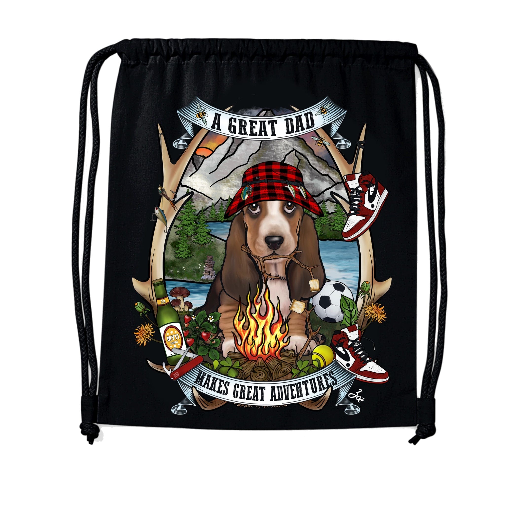 MYTi23 - Pets Heads Philosophy Gymbag Daddy Gymbag Basset Hundeshirt Hundefans