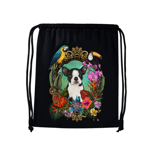 MYTi23 - Pets Heads Philosophy Gymbag Dschungel Gymbag Boston Terrier Hundeshirt Hundefans