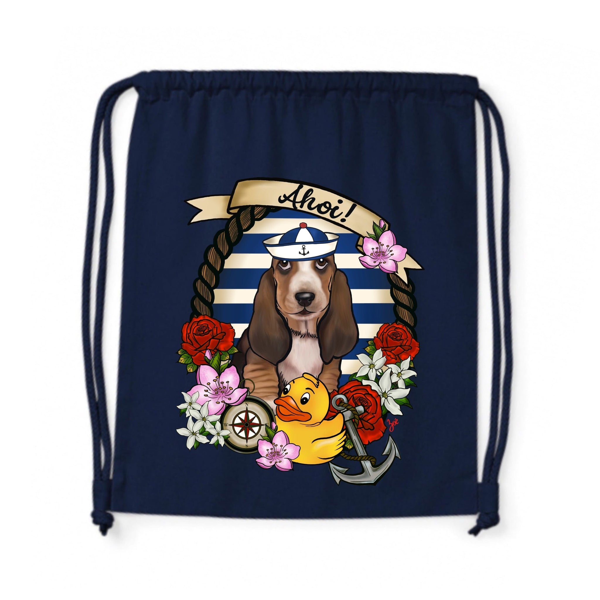 MYTi23 - Pets Heads Philosophy Gymbag Ahoi Gymbag Basset Hundeshirt Hundefans