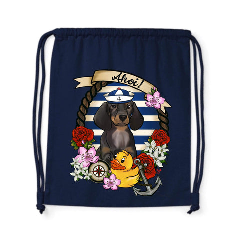 MYTi23 - Pets Heads Philosophy Gymbag Ahoi Gymbag Dackel Hundeshirt Hundefans