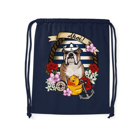 MYTi23 - Pets Heads Philosophy Gymbag Ahoi Gymbag Englische Bulldogge Hundeshirt Hundefans
