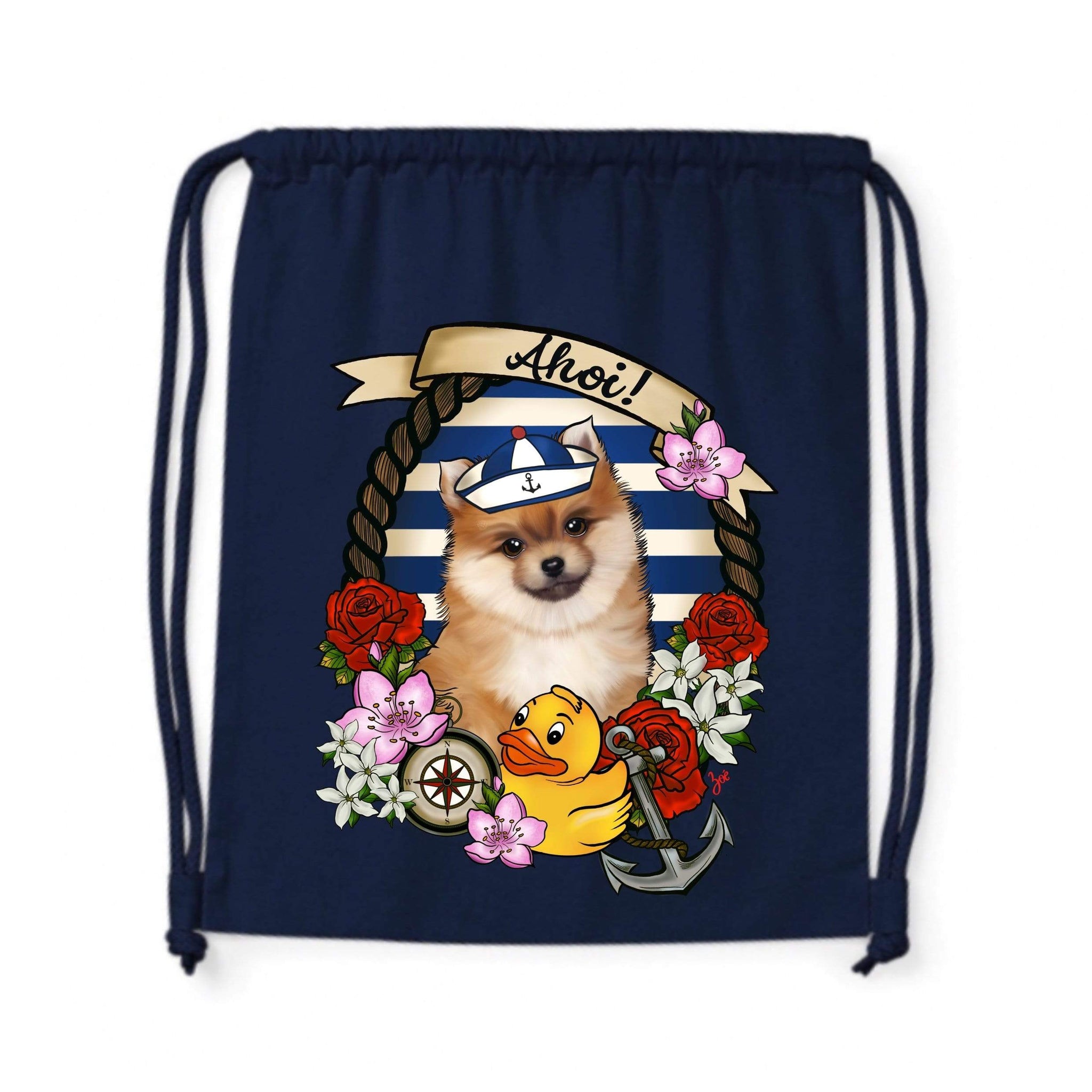 MYTi23 - Pets Heads Philosophy Gymbag Ahoi Gymbag Pommeraner Hundeshirt Hundefans