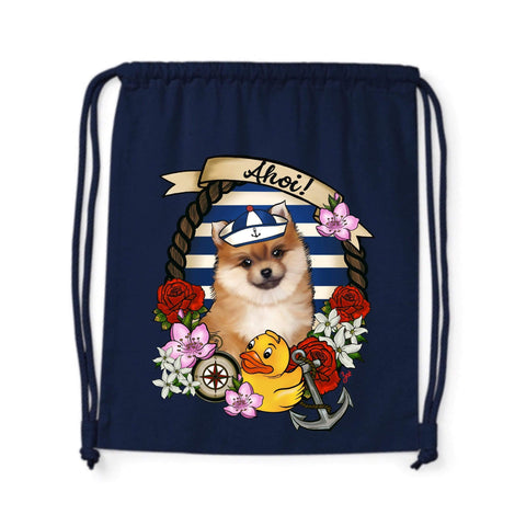 MYTi23 - Pets Heads Philosophy Gymbag Ahoi Gymbag Pommeraner Hundeshirt Hundefans