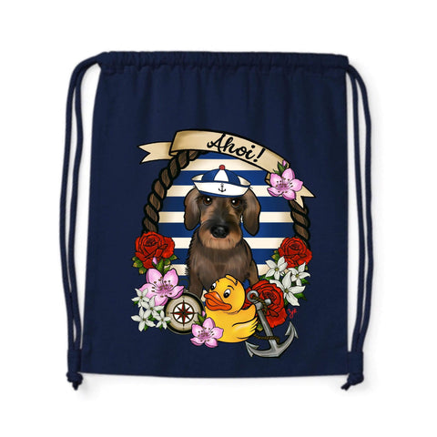 MYTi23 - Pets Heads Philosophy Gymbag Ahoi Gymbag Rauhaardackel Hundeshirt Hundefans