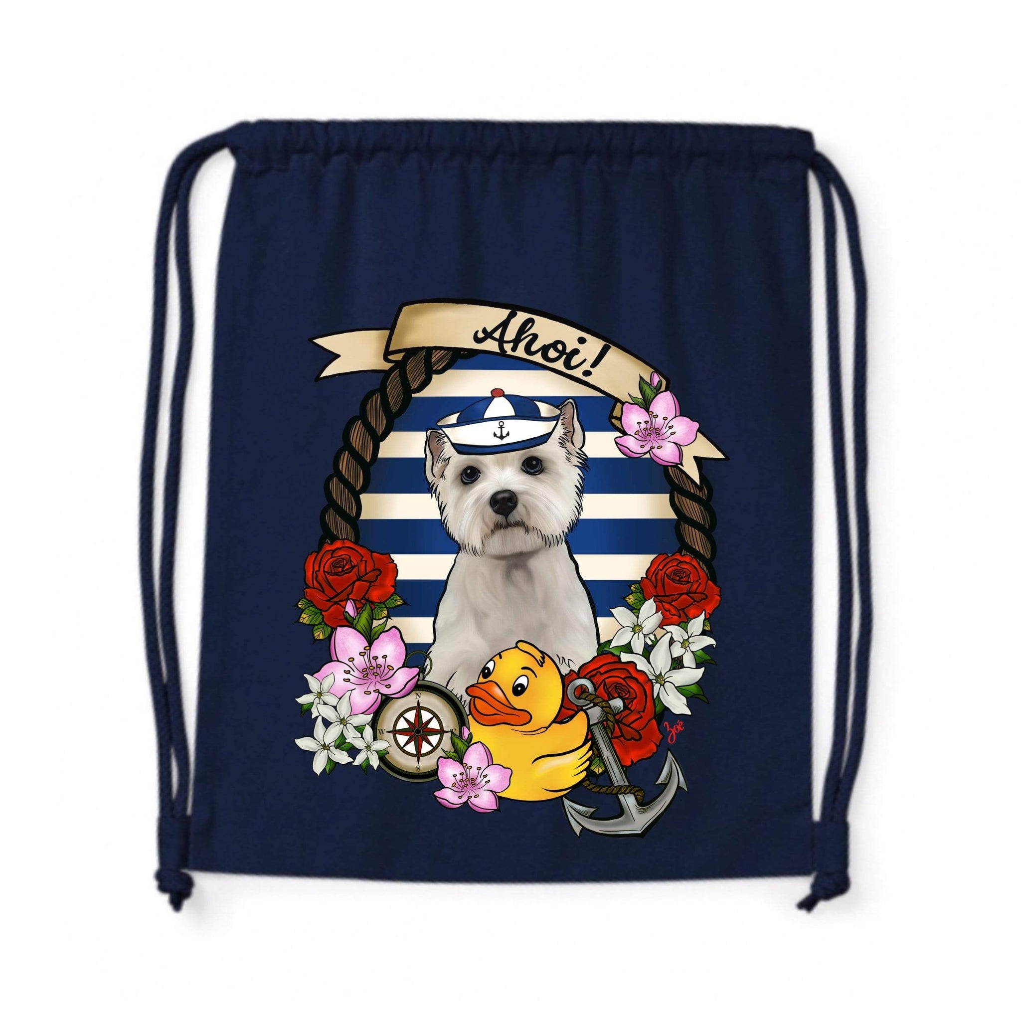 MYTi23 - Pets Heads Philosophy Gymbag Ahoi Gymbag Westie Hundeshirt Hundefans