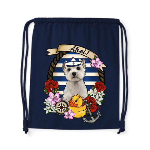 MYTi23 - Pets Heads Philosophy Gymbag Ahoi Gymbag Westie Hundeshirt Hundefans