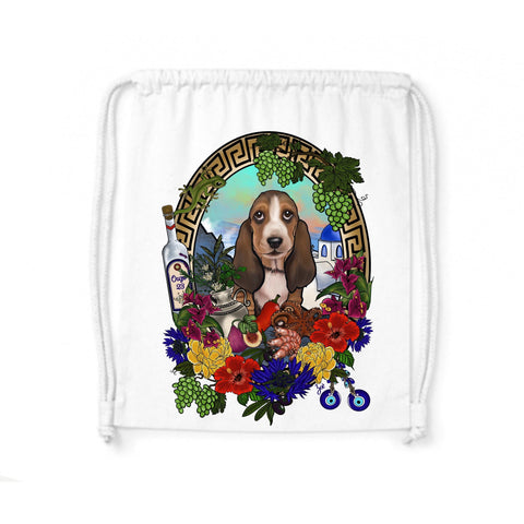MYTi23 - Pets Heads Philosophy Gymbag Griechenland Gymbag Basset Hundeshirt Hundefans