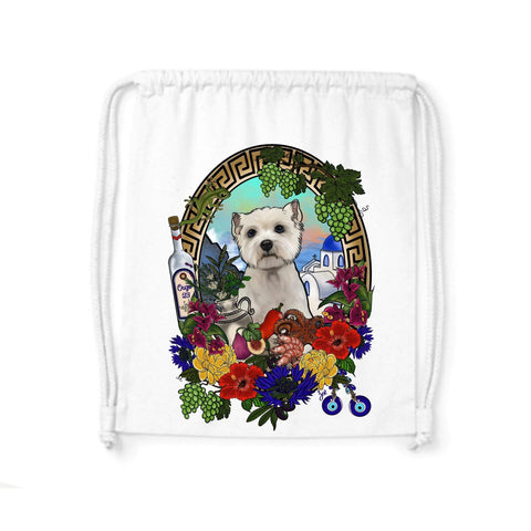 MYTi23 - Pets Heads Philosophy Gymbag Griechenland Gymbag Westie Hundeshirt Hundefans