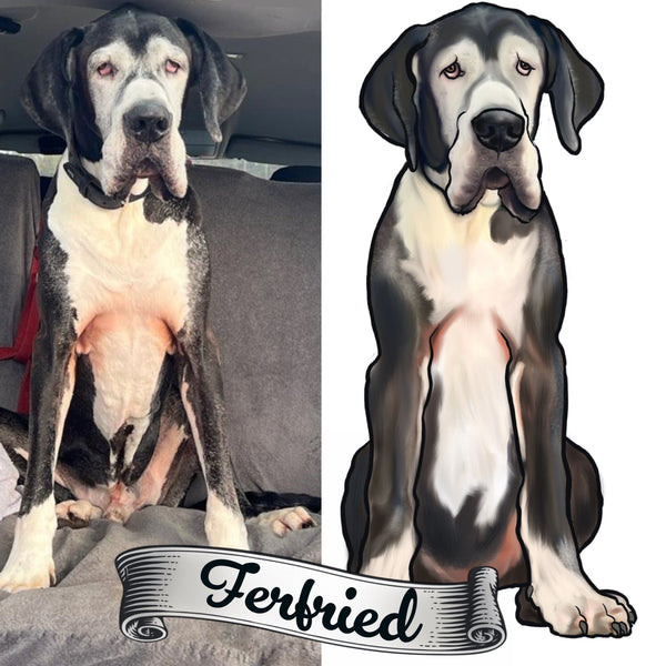 MYTi23 - Pets Heads Philosophy Dein Liebling für dich gezeichnet: Sonderanfertigungen Hundeshirt Hundefans