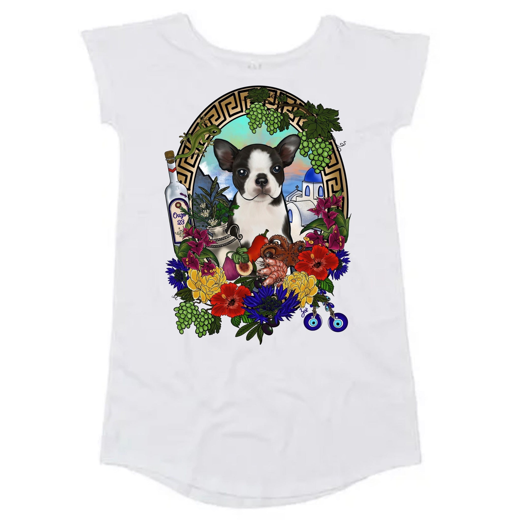 MYTi23 - Pets Heads Philosophy Shirt Kleider S Griechenland Shirtkleid Boston Terrier Hundeshirt Hundefans
