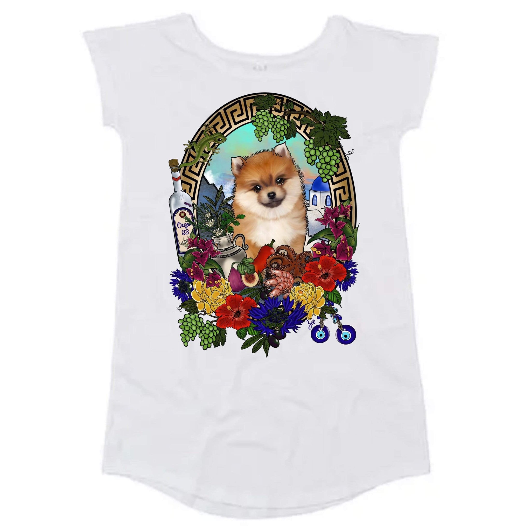 MYTi23 - Pets Heads Philosophy Shirt Kleider S Griechenland Shirtkleid Pommeraner Hundeshirt Hundefans
