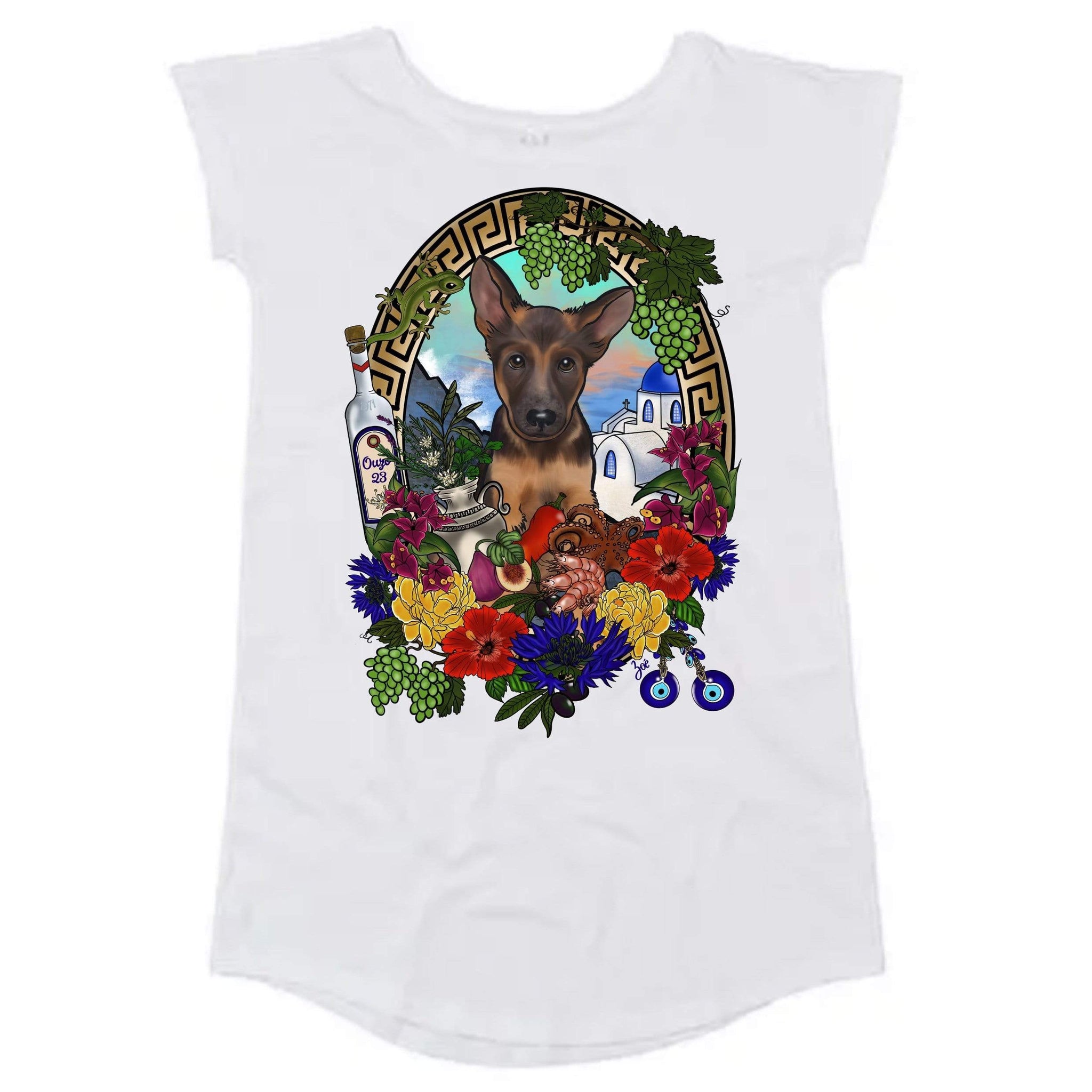 MYTi23 - Pets Heads Philosophy Shirt Kleider S Griechenland Shirtkleid Schäferhund Hundeshirt Hundefans