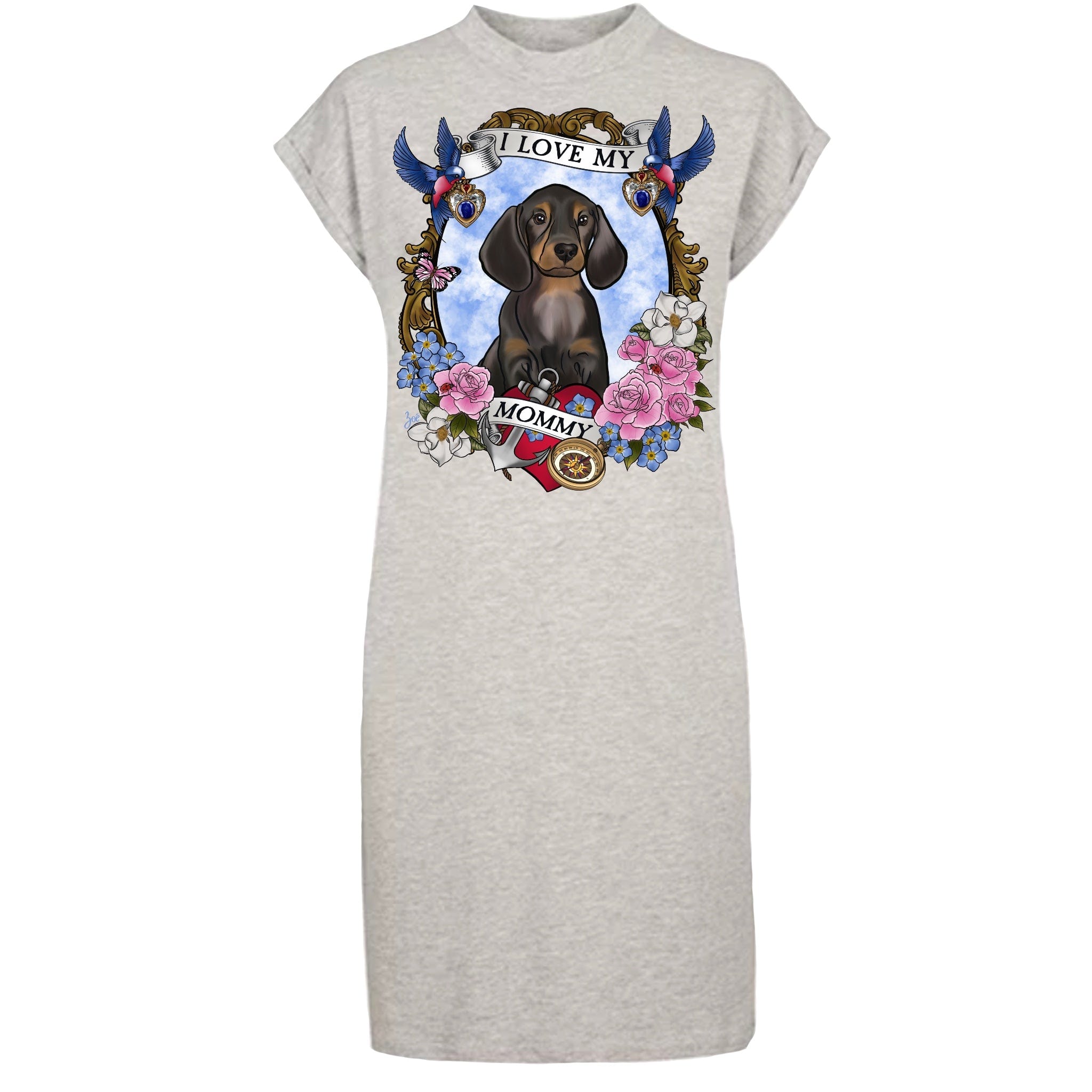 MYTi23 - Pets Heads Philosophy Shirt Kleider XS Mommy Shirtkleid Dackel Hundeshirt Hundefans