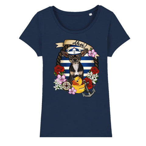 MYTi23 - Pets Heads Philosophy T-Shirt Ahoi Damen Shirt Kurzhaar Chihuahua Hundeshirt Hundefans