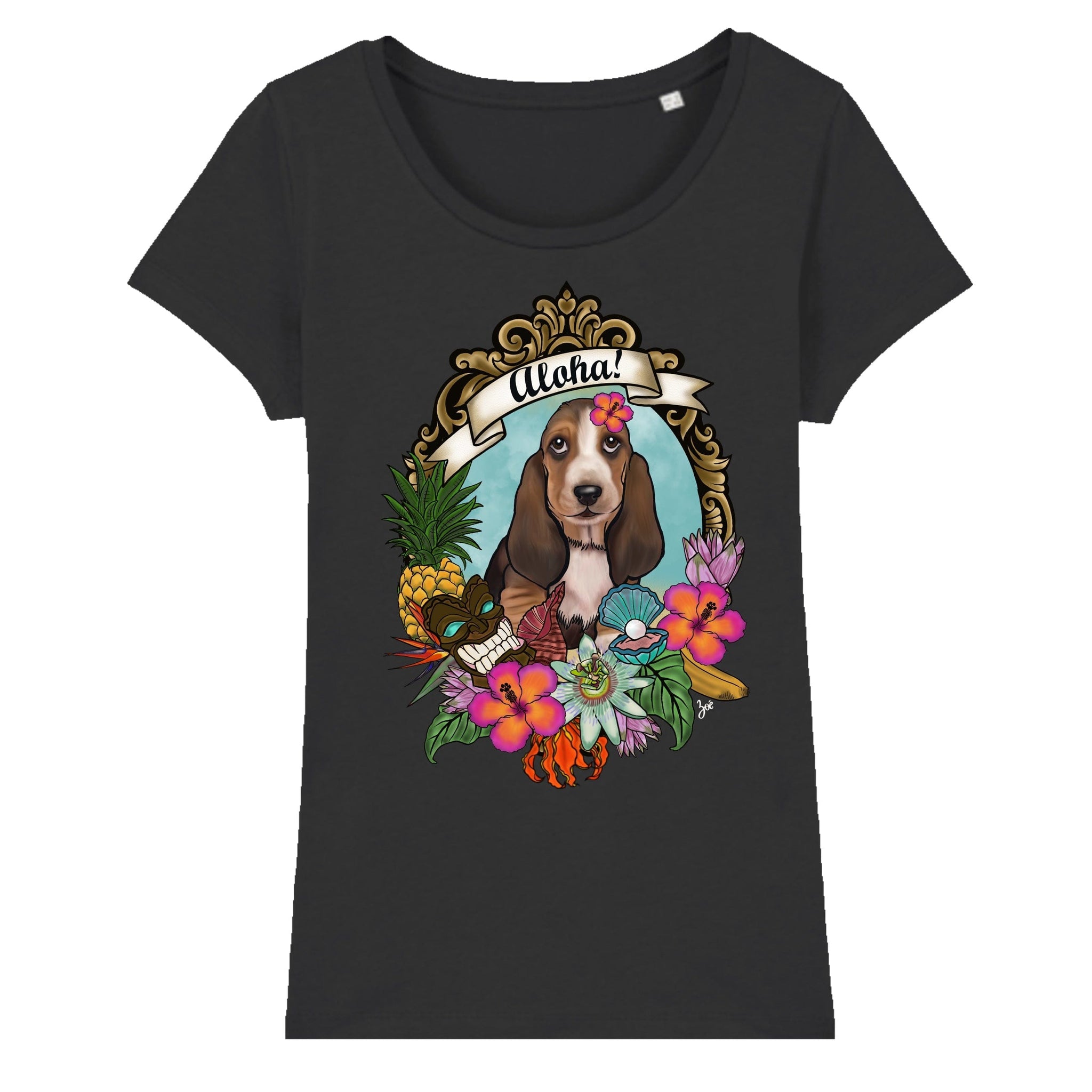 MYTi23 - Pets Heads Philosophy T-Shirt XS Aloha Damen Shirt Basset Hundeshirt Hundefans