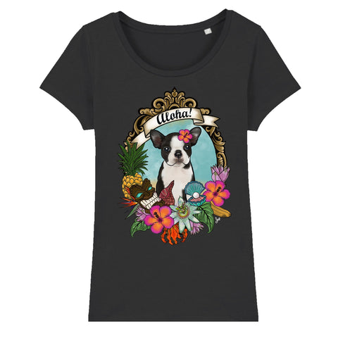 MYTi23 - Pets Heads Philosophy T-Shirt XS Aloha Damen Shirt Boston Terrier Hundeshirt Hundefans