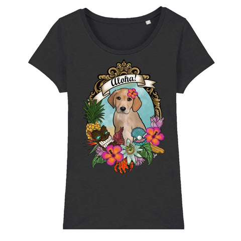 MYTi23 - Pets Heads Philosophy T-Shirt Aloha Damen Shirt Golden Retriever Hundeshirt Hundefans