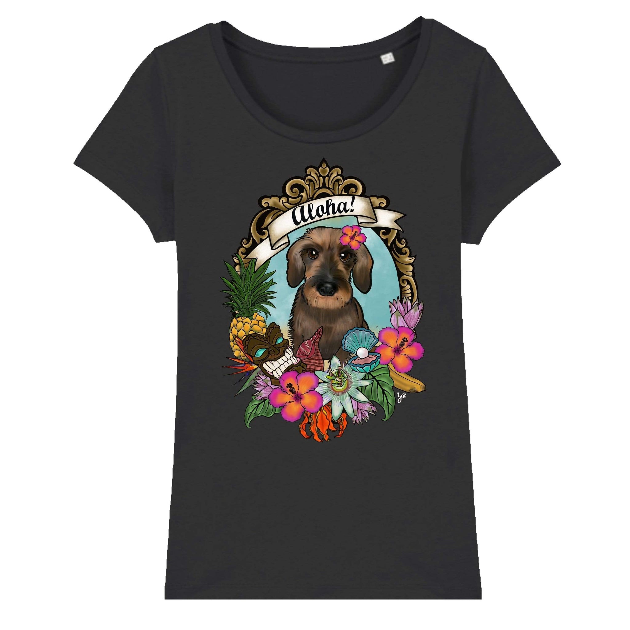 MYTi23 - Pets Heads Philosophy T-Shirt XS Aloha Damen Shirt Rauhaardackel Hundeshirt Hundefans