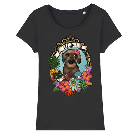 MYTi23 - Pets Heads Philosophy T-Shirt XS Aloha Damen Shirt Rauhaardackel Hundeshirt Hundefans