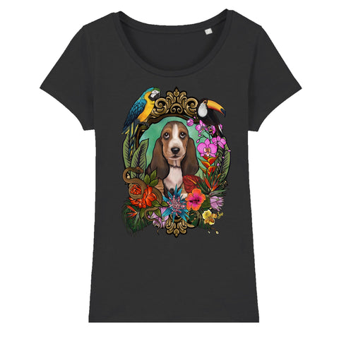 MYTi23 - Pets Heads Philosophy T-Shirt XS Dschungel Damen Shirt Basset Hundeshirt Hundefans