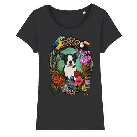 MYTi23 - Pets Heads Philosophy T-Shirt XS Dschungel Damen Shirt Boston Terrier Hundeshirt Hundefans