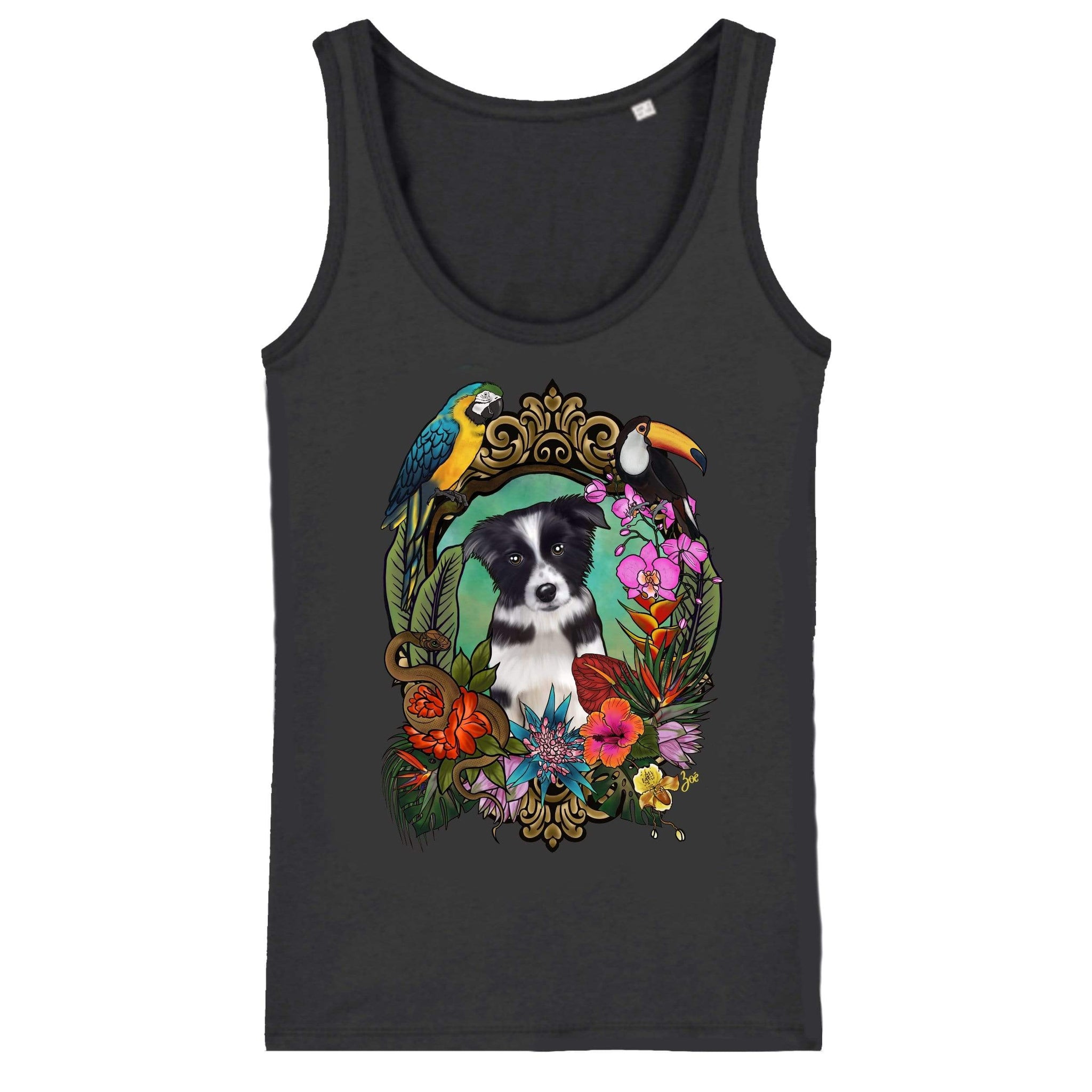 MYTi23 - Pets Heads Philosophy T-Shirt XS Dschungel Damen Tanktop Border Collie Hundeshirt Hundefans