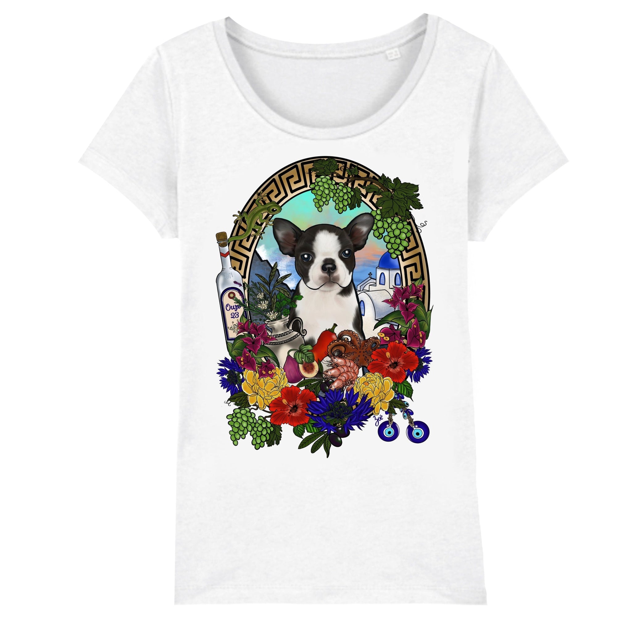 MYTi23 - Pets Heads Philosophy T-Shirt XS Griechenland Damen Shirt Boston Terrier Hundeshirt Hundefans