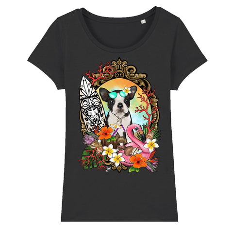 MYTi23 - Pets Heads Philosophy T-Shirt XS Surfer Damen Shirt Boston Terrier Hundeshirt Hundefans