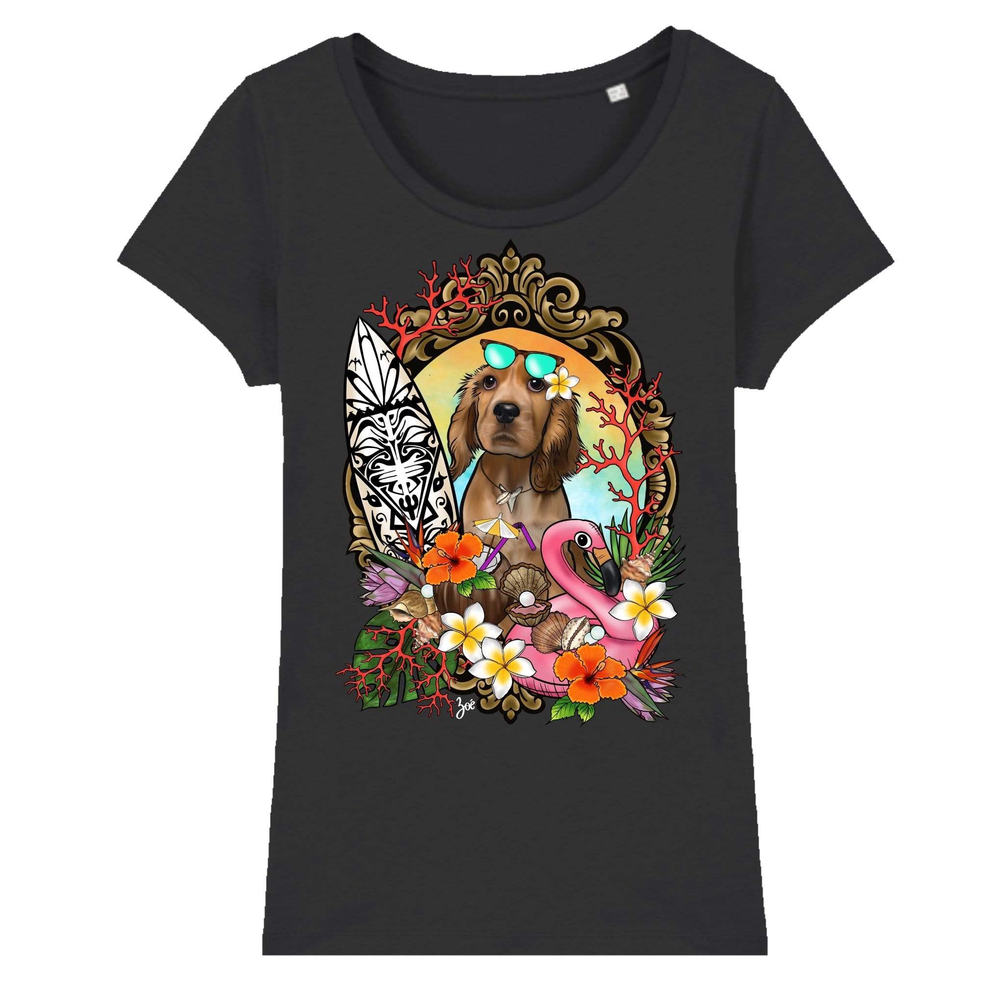 MYTi23 - Pets Heads Philosophy T-Shirt XS Surfer Damen Shirt Cocker Hundeshirt Hundefans