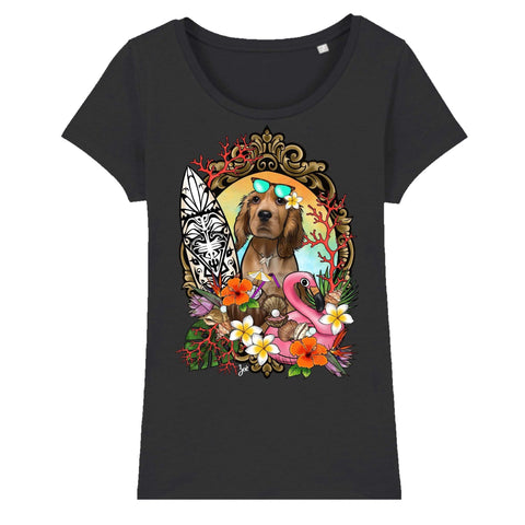 MYTi23 - Pets Heads Philosophy T-Shirt XS Surfer Damen Shirt Cocker Hundeshirt Hundefans