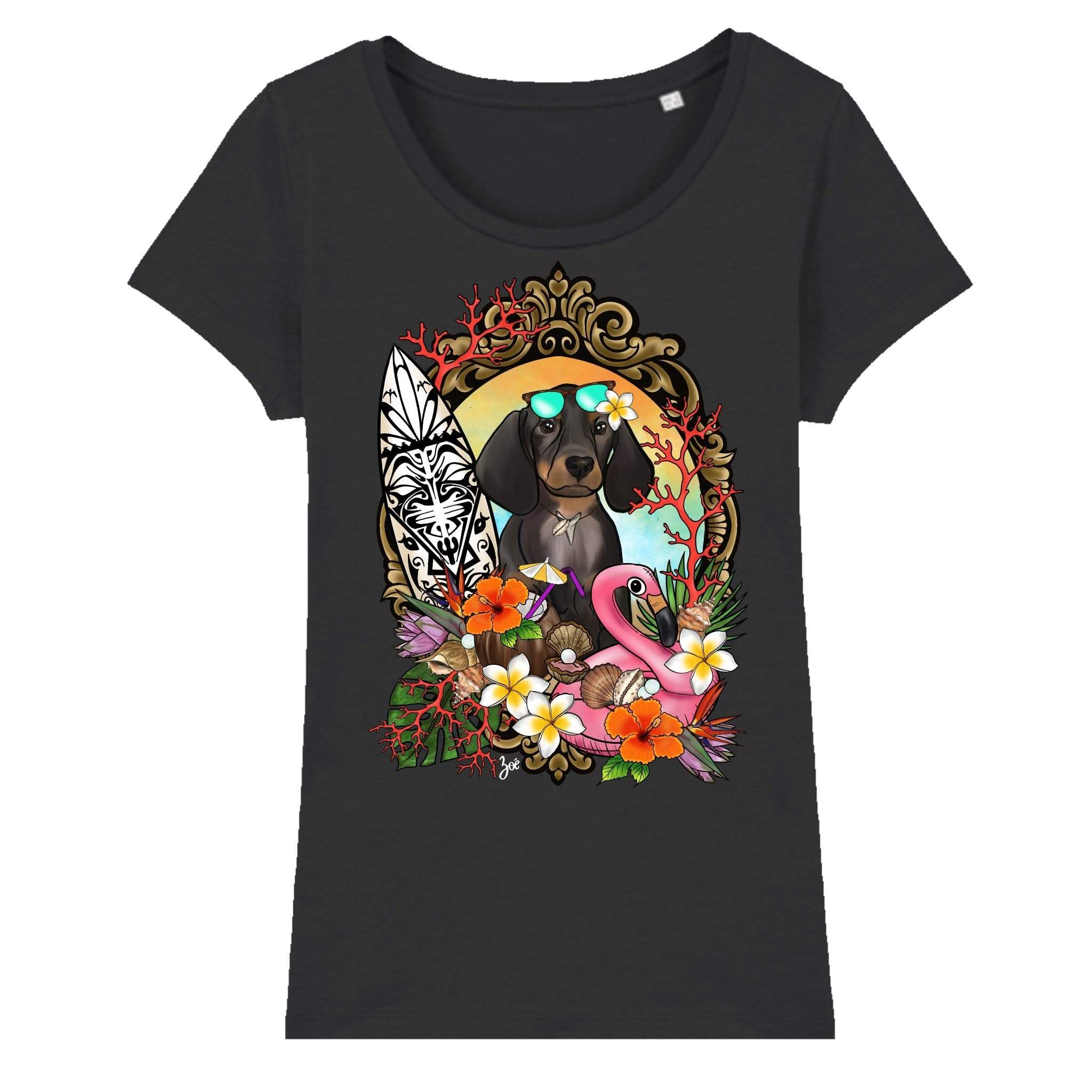 MYTi23 - Pets Heads Philosophy T-Shirt XS Surfer Damen Shirt Dackel Hundeshirt Hundefans