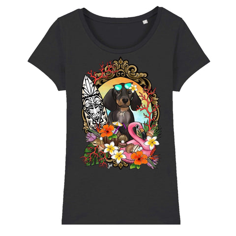 MYTi23 - Pets Heads Philosophy T-Shirt XS Surfer Damen Shirt Dackel Hundeshirt Hundefans