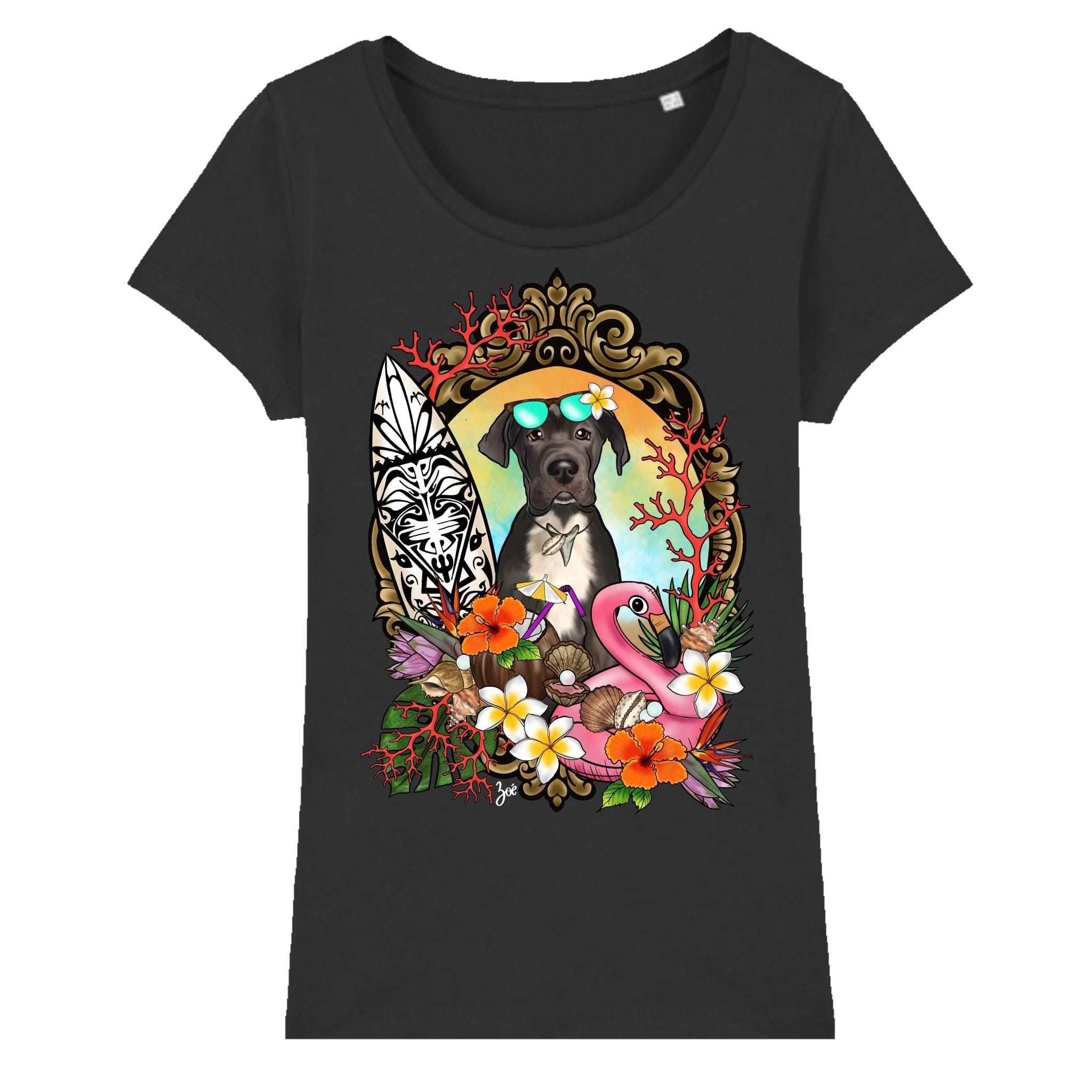 MYTi23 - Pets Heads Philosophy T-Shirt XS Surfer Damen Shirt Deutsche Dogge Hundeshirt Hundefans