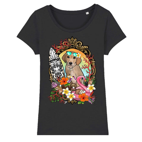 MYTi23 - Pets Heads Philosophy T-Shirt XS Surfer Damen Shirt Golden Retriever Hundeshirt Hundefans