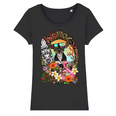 MYTi23 - Pets Heads Philosophy T-Shirt XS Surfer Damen Shirt Kurzhaar Chihuahua Hundeshirt Hundefans