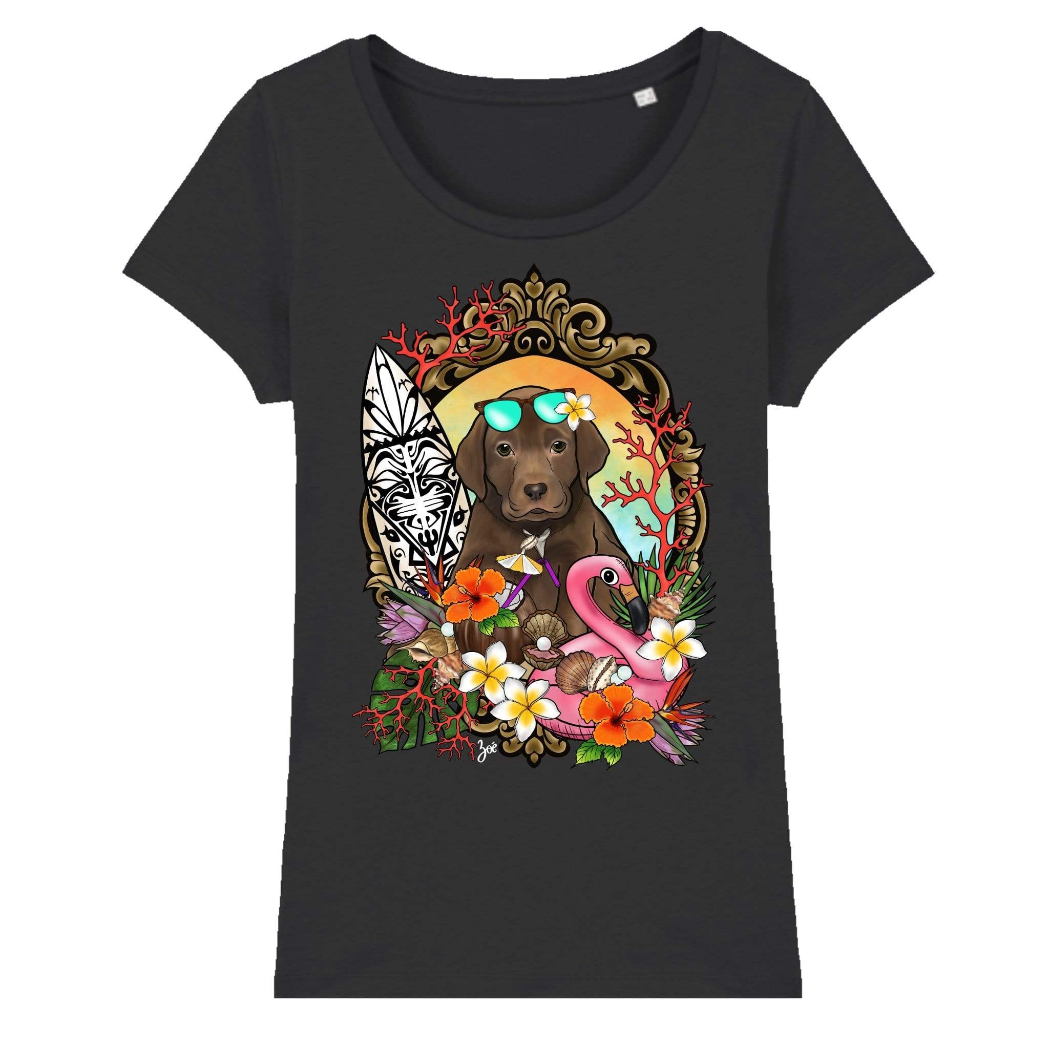MYTi23 - Pets Heads Philosophy T-Shirt XS Surfer Damen Shirt Labrador Hundeshirt Hundefans