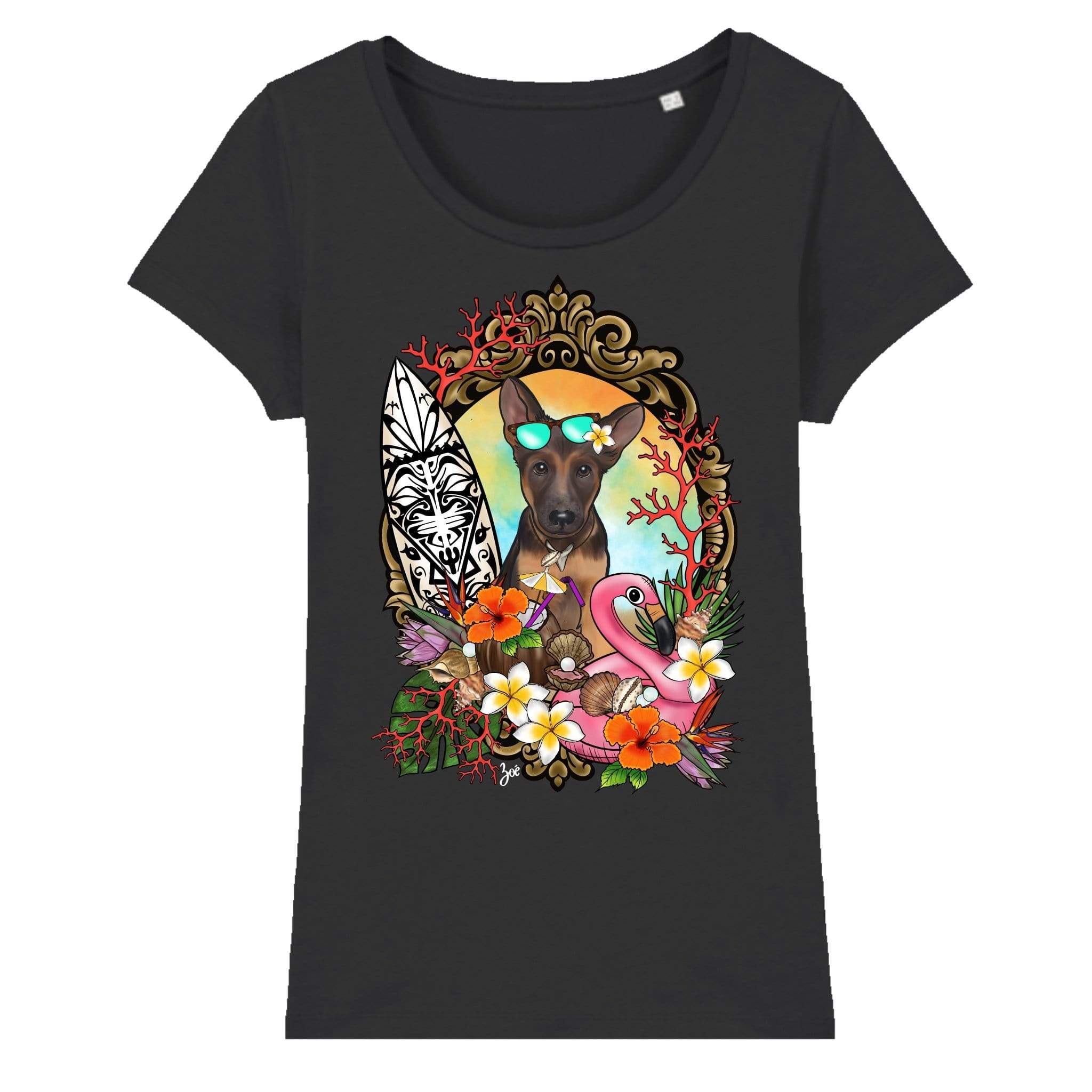 MYTi23 - Pets Heads Philosophy T-Shirt XS Surfer Damen Shirt Schäferhund Hundeshirt Hundefans