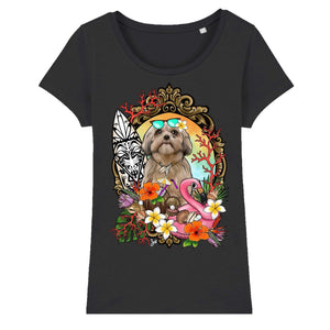 MYTi23 - Pets Heads Philosophy T-Shirt XS Surfer Damen Shirt Shih Tzu Hundeshirt Hundefans
