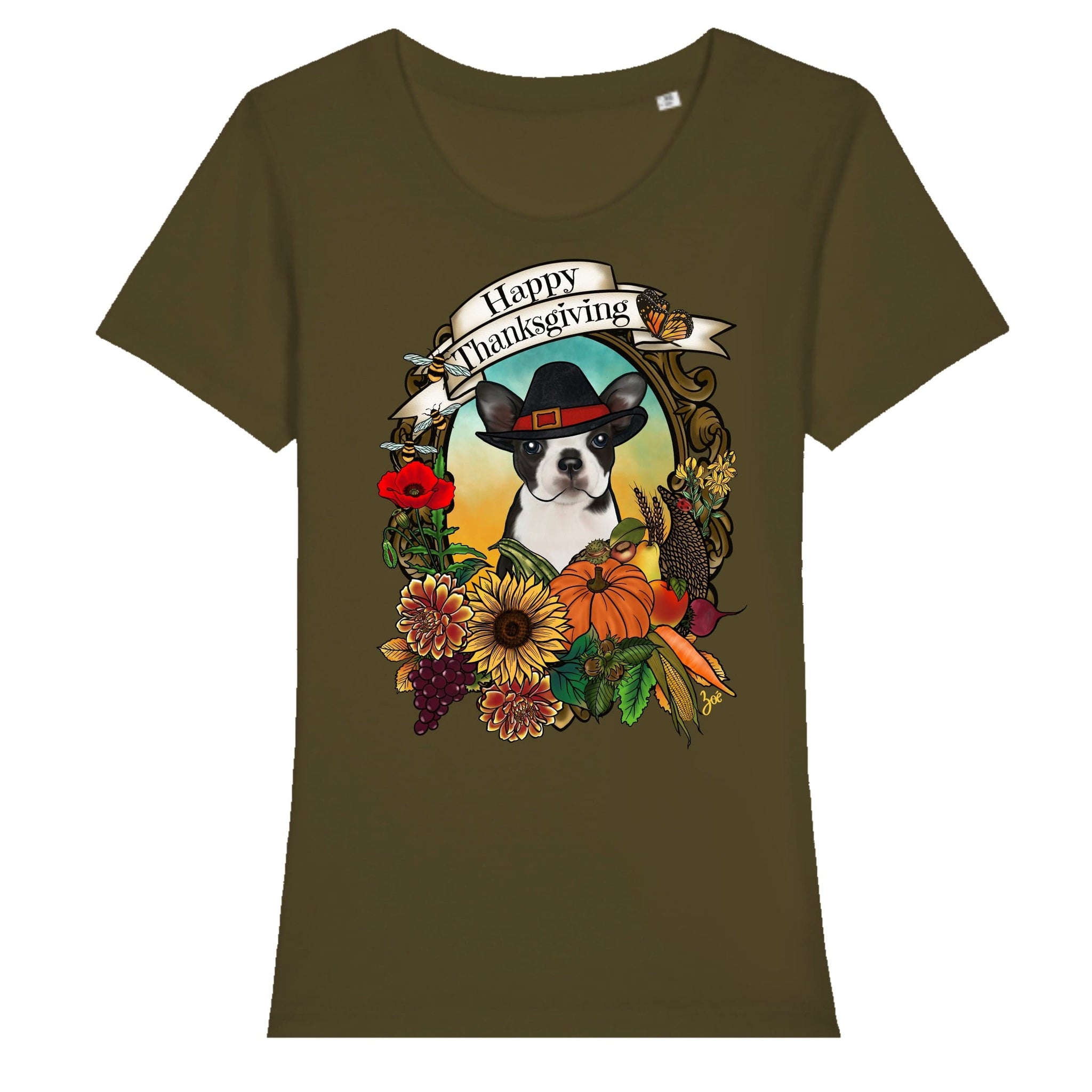 MYTi23 - Pets Heads Philosophy T-Shirt XS Thanksgiving Damen Shirt Boston Terrier Hundeshirt Hundefans