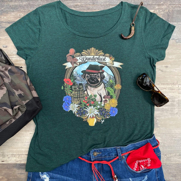 MYTi23 - Pets Heads Philosophy T-Shirt Wanderlust Damen Shirt Mops Hundeshirt Hundefans