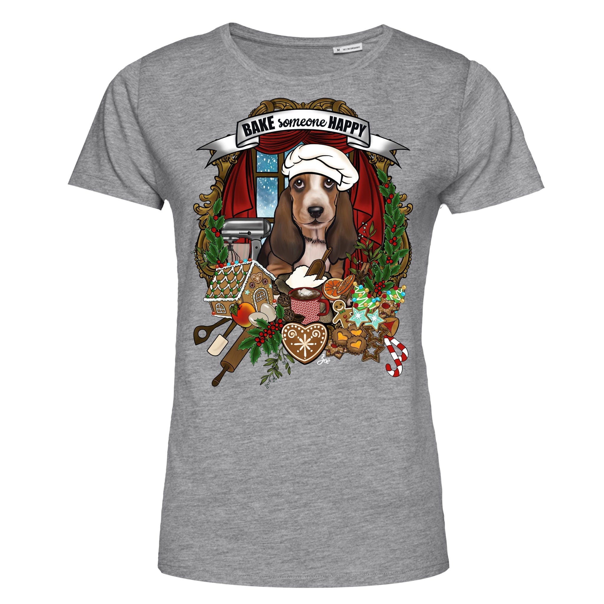 MYTi23 - Pets Heads Philosophy T-Shirt XS Weihnachtsbäckerei Damen Shirt Basset Hundeshirt Hundefans