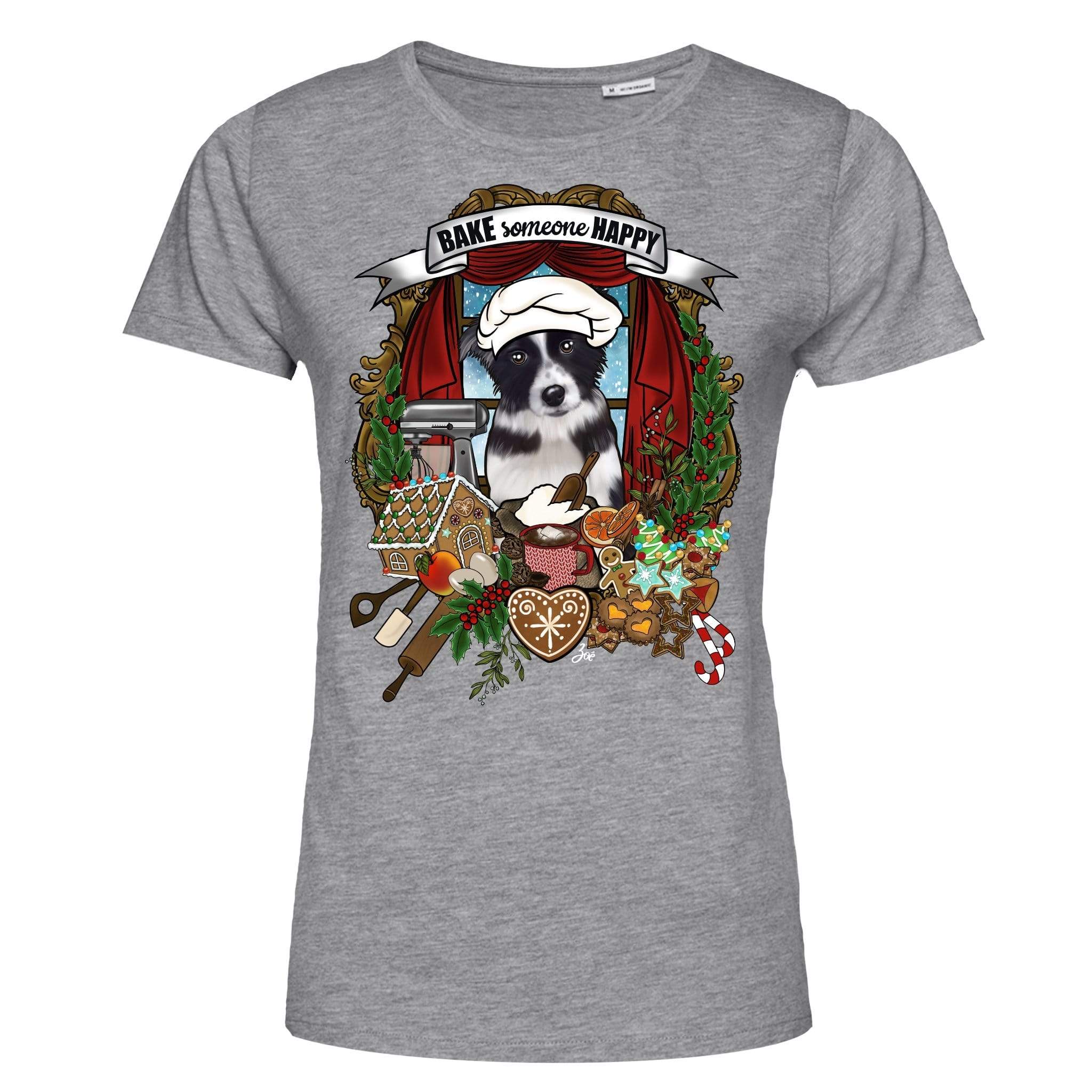 MYTi23 - Pets Heads Philosophy T-Shirt XS Weihnachtsbäckerei Damen Shirt Border Collie Hundeshirt Hundefans